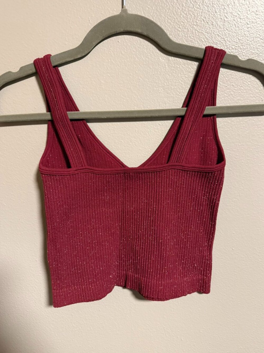 Free People Ribbed Shimmer Crop Tank XS/S - Picture 2 of 3